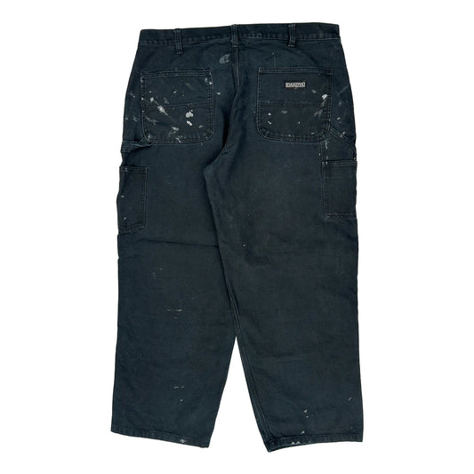 Dakota Grizzly Double Knee Carpenter Trousers - 36W 29L Black Cotton