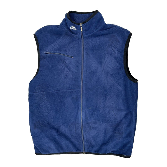 Adidas Fleece Gilet - Large Blue Polyester
