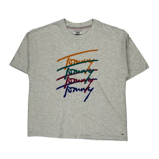 Tommy Jeans Spellout T-Shirt - Medium Grey Cotton