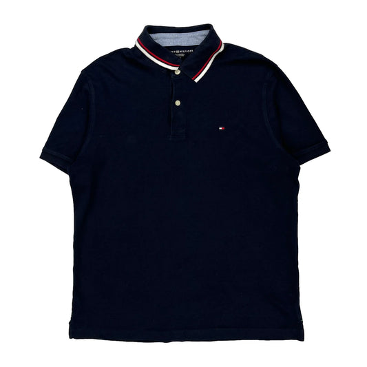 Tommy Hilfiger Polo Shirt - Large Navy Cotton