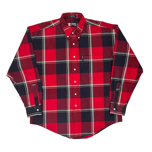 Chaps Ralph Lauren Checked Shirt - Large Black Cotton