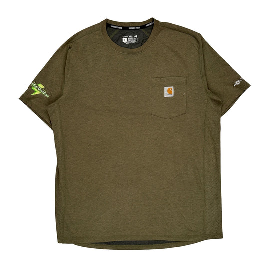 Carhartt T-Shirt - Large Green Cotton