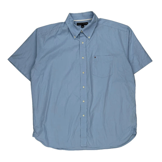 Tommy Hilfiger Short Sleeve Shirt - XL Blue Cotton