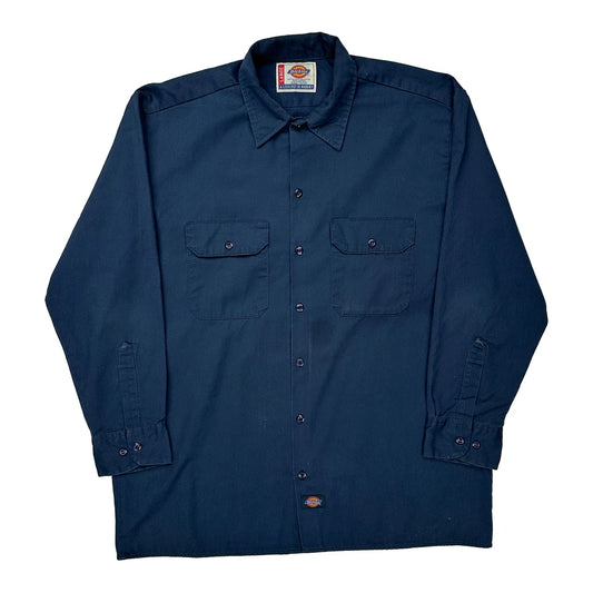 Dickies Shirt - Large Navy Cotton