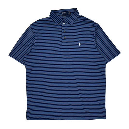 Polo By Ralph Lauren Striped Polo Shirt - Large Blue Cotton