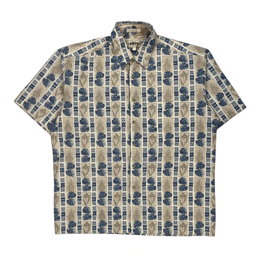 Campia Hawaiian Shirt - Large Beige Cotton