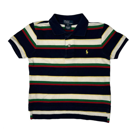 Vintage Age 4 Polo By Ralph Lauren Striped Polo Shirt - XS Multicoloured Cotton
