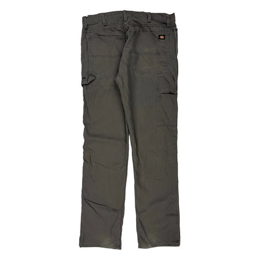 Dickies Double Knee Carpenter Trousers - 34W 32L Grey Cotton Blend