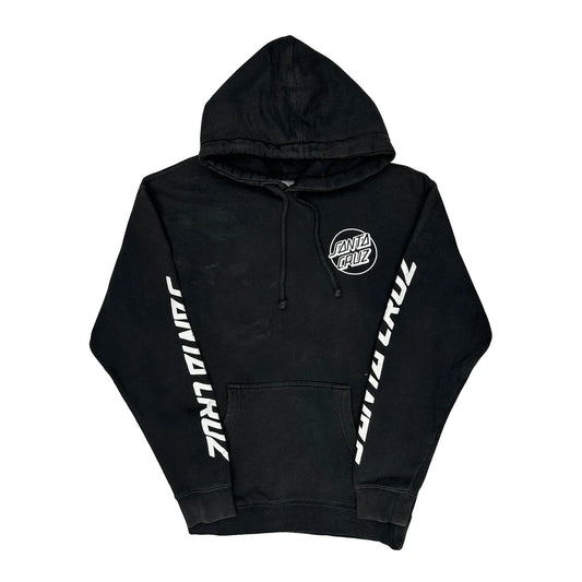 Vintage Skeleton Hand Santa Cruz Graphic Hoodie - Medium Black Cotton