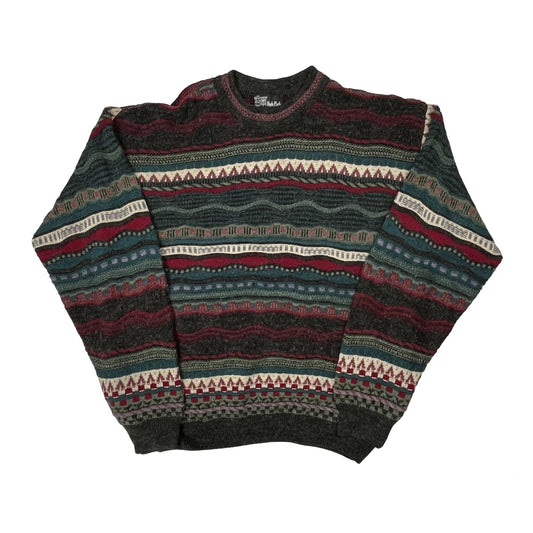 Vintage Hyde Park Striped Jumper - Large Multicoloured Wool Blend