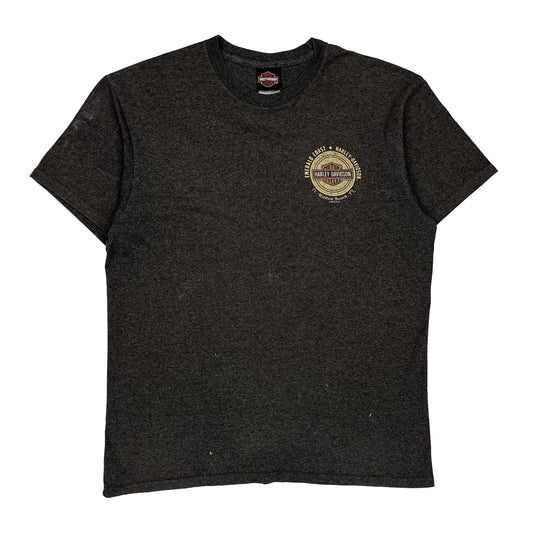 Emerald Coast Harley Davidson Graphic T-Shirt - Large Grey Cotton Blend