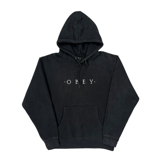 Vintage Obey Hoodie - Large Black Cotton