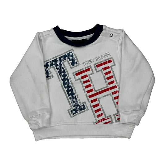 Age 18 Months Tommy Hilfiger Graphic Sweatshirt - 3XS White Cotton
