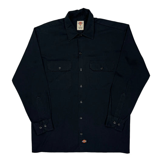 Dickies Shirt - Medium Black Polyester Blend