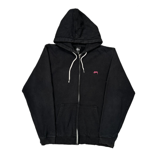Stussy Full Zip Hoodie - Large Black Cotton