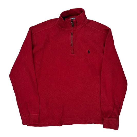 Polo By Ralph Lauren 1/4 Zip - Medium Red Cotton