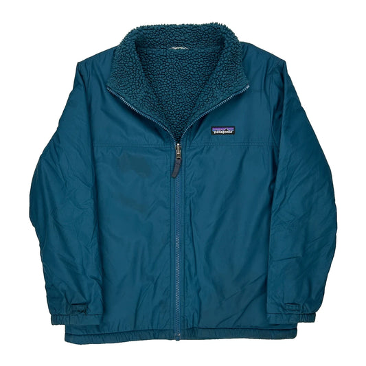 Age 10 Reversible Patagonia Fleece Jacket - Medium Blue Polyester