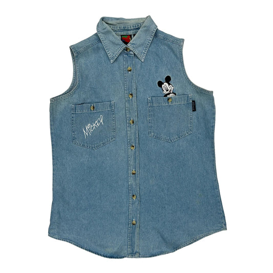 Mickey Mouse Mickey Unlimited Denim Shirt - Medium Light Wash Cotton
