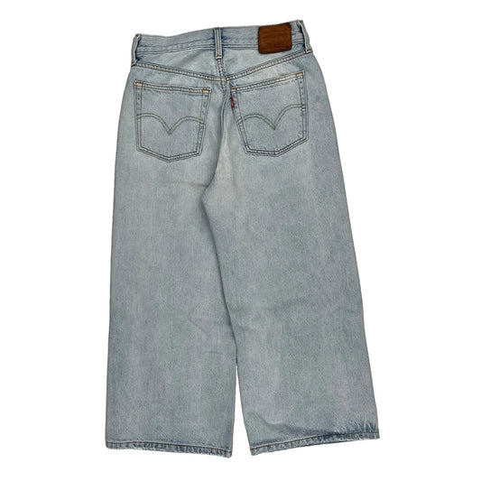 Levis Wide Leg Jeans - 27W UK 8 Light Wash Cotton