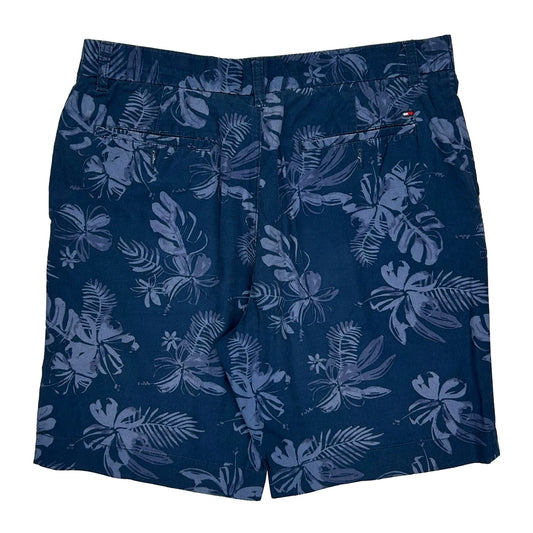Tommy Hilfiger Floral Shorts - 34W 9L Blue Cotton