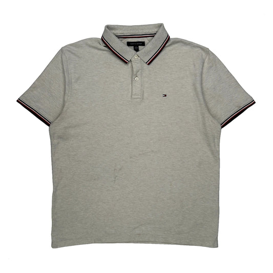Vintage Tommy Hilfiger Polo Shirt - XL Grey Cotton