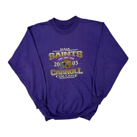 Vintage Carroll College Saints Unbranded College Sweatshirt - Large Purple Cotton