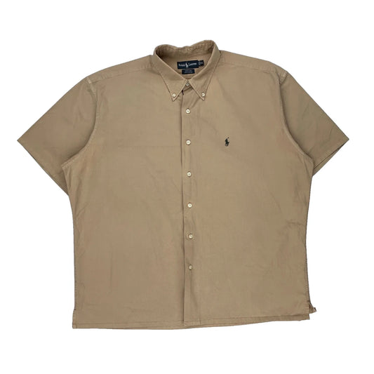 Greggor Ralph Lauren Short Sleeve Shirt - XL Beige Cotton