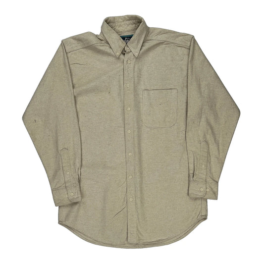 Made In Usa Woolrich Flannel Shirt - Medium Beige Cotton