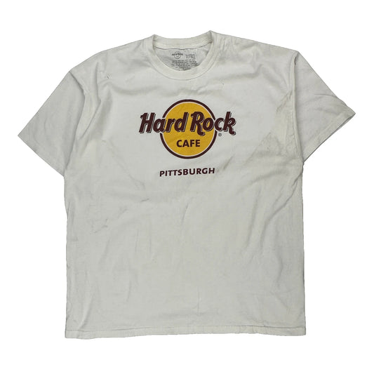 Pittsburgh Hard Rock Cafe T-Shirt - Large White Cotton