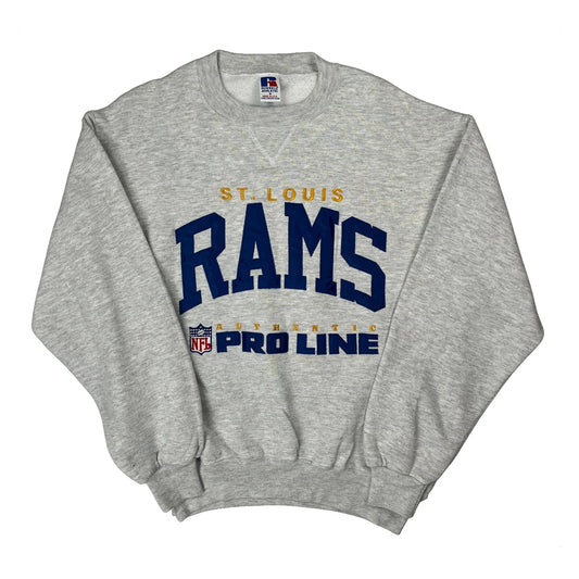 Vintage St. Louis Rams Russell Athletic Nfl Sweatshirt - Medium Grey Cotton