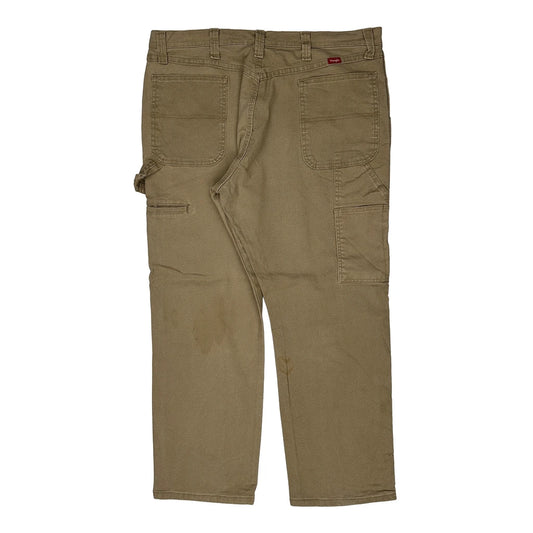 Vintage Wrangler Carpenter Trousers - 38W 29L Khaki Cotton