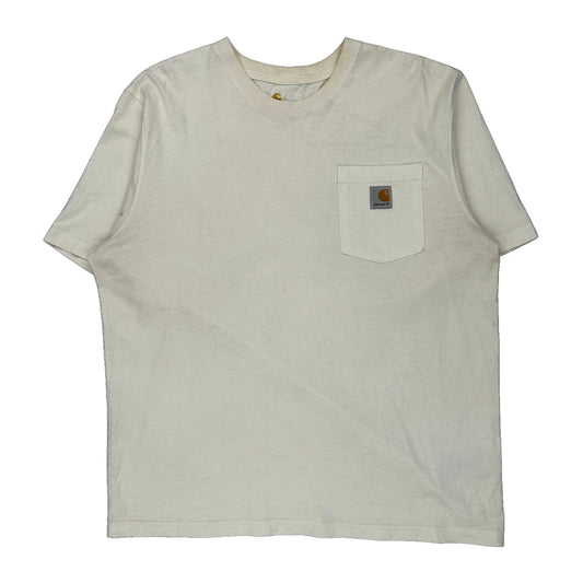 Carhartt T-Shirt - Large Cream Cotton