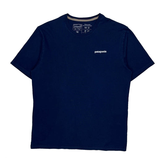 Fly Fishing Patagonia Graphic T-Shirt - Medium Blue Cotton