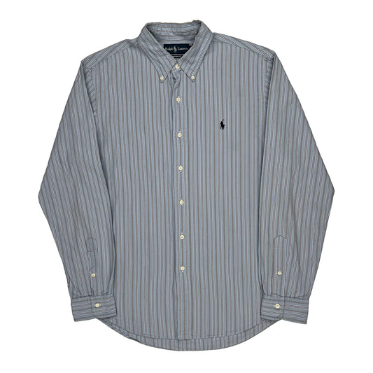 Ralph Lauren Striped Shirt - Large Blue Cotton