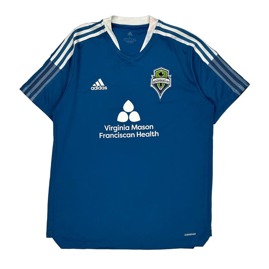 Sounders Fc Adidas Football Shirt - Large Blue Polyester
