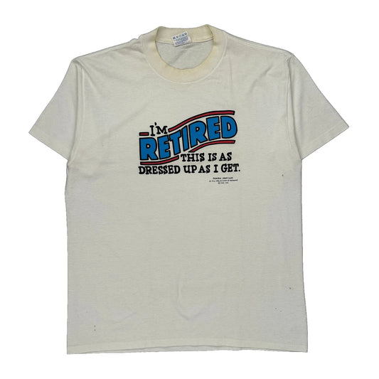 Retirement Hallmark Single Stitch T-Shirt - XL White Cotton Blend