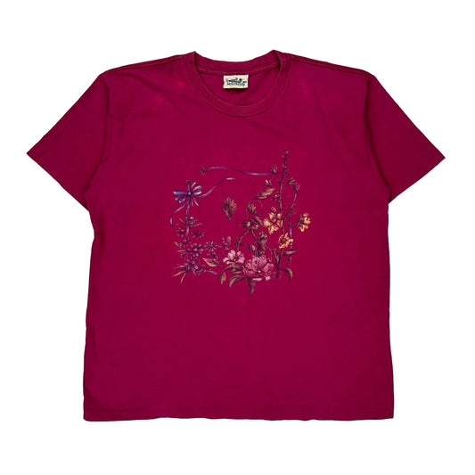 Northern Reflections Single Stitch T-Shirt - XL Pink Cotton