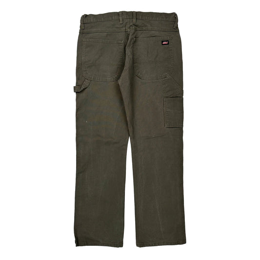 Dickies Carpenter Trousers - 34W 32L Brown Cotton Blend