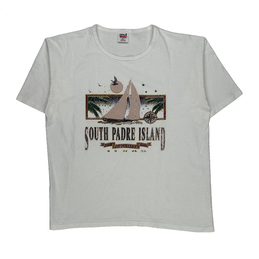 South Padre Island Anvil Graphic T-Shirt - XL White Cotton