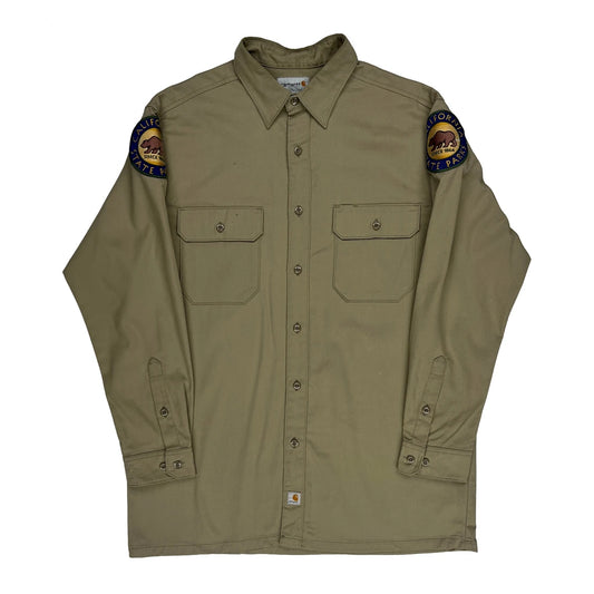 California State Parks Carhartt Shirt - Large Khaki Polyester Blend
