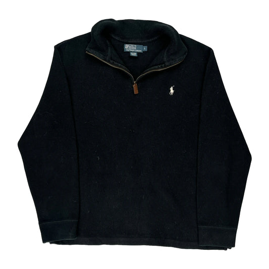 Polo By Ralph Lauren 1/4 Zip - Large Black Cotton
