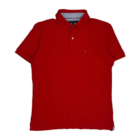 Tommy Hilfiger Polo Shirt - Large Red Cotton