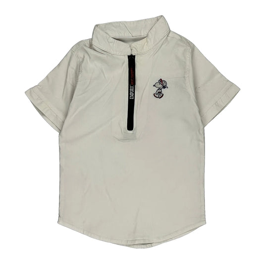 Age 5 Disney Cartoon Short Sleeve Shirt - Small White Cotton