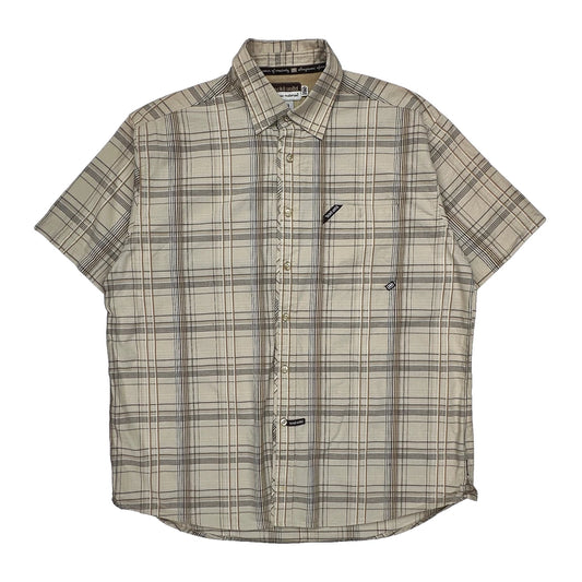 Ecko Unltd Checked Short Sleeve Shirt - XL Beige Cotton