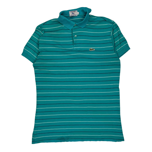 Lacoste Striped Polo Shirt - Medium Green Cotton