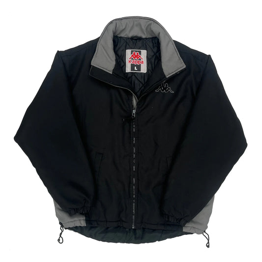 Vintage Kappa Jacket - Large Black Polyester