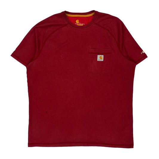 Carhartt T-Shirt - Large Red Cotton