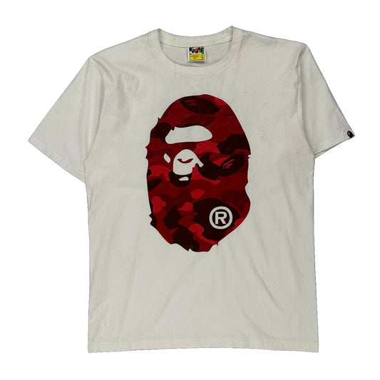 Bape Graphic T-Shirt - Large Red Cotton