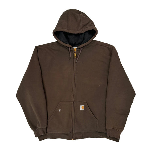 Thermal Lined Carhartt Hoodie - XL Brown Cotton