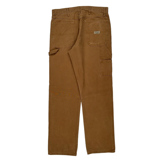 Wrangler Carpenter Trousers - 34W 34L Brown Cotton Blend